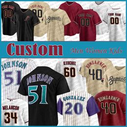 51 Randy Johnson Arizona Baseball Jersey Custom 23 Zac Gallen 53 Christian Walker Diamondbacks Madison Bumgarner Josh Rojas Nick Ahmed Corbin Carroll Evan Longoria