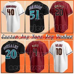 51 Randy Johnson Baseball Jersey 40 Madison Bumgarner 20 Luis Gonzalez 4 Ketel Marte 53 Christian Walker 29 Merrill Kelly Josh Rojas Nick Ahmed