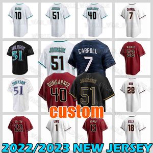 Randy Johnson Jersey 7 Corbin Carroll Baseball Arizonas Ketel Marte Zac Gallen Nick Ahmed Seth Beer Alek Thomas Diamondbacks Kyle Lewis Mark Melancon Evan Longoria