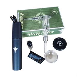 Kit de pipas para fumar Honeybird Dab Glass, hilo de cuarzo, titanio, punta de uñas de cerámica disponible, herramientas de calentamiento rápido Dabber, 510