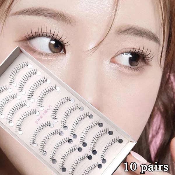 510 paires fausses cils U Type de cils améliorés 3D Vshaped Transparent tige douce Natural Eye Lashes Minking 240420