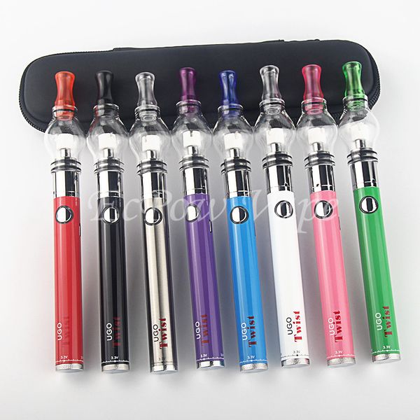 510 Vape-Pen UGO Twist Vaporizador Wax Vape Starter Kit UGO-Twist Batería de voltaje variable Multi colores E Cigarette Vapes Kits de estuche de viaje