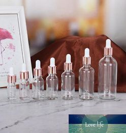 Buizen van 5100 ml, transparant druppelaarglas, roségouden deksel, aromatherapievloeistof voor essentiële massageolie, pipet, hervulbare flessen9322471