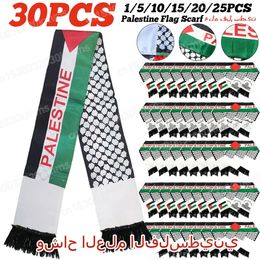 5102030PACKS PALESTINE Écharpe Flag Imprimée en satin Palestinien National Day Swarves Palestine Châle Country Flag Scarf 14 * 130cm 240430