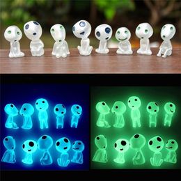 510Pcs Lichtgevende Boom Geesten Micro Landschap Figuur Ornament Outdoor Gloeiende Miniatuur Tuin Standbeeld Ingemaakte Decoratie 220531