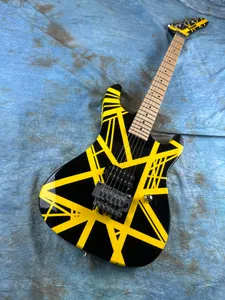 Guitare électrique 5150, corps en aulne importé, touche en érable canadien, signature, rayures jaunes et blanches classiques, emballage éclair