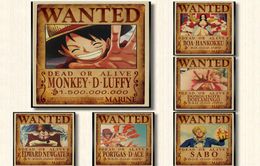 515x36cm Home Decor Stickers Wall Paper Vintage One Piece Affiches Anime Affiches Luffy Chopper Wanted4668834