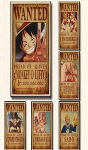 515x36cm Home Decor Wall Stickers Vintage Paper One Piece Wanted Posters Anime Posters Luffy Chopper Wanted3216057