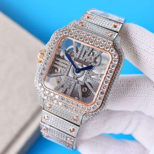 51C1 Diamond Hollow Out Horloge Heren quartz uurwerk horloge 39,8 mm met diamanten bezaaide stalen armband Lichtgevend horloge MontreBBHG64WY