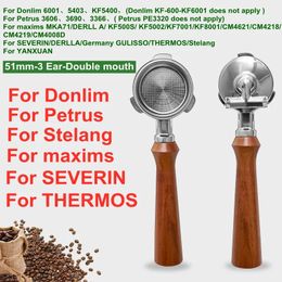 51mm 2 uitloop 3 oren roestvrijstalen koffiefilterhouder filterhouder voor Donlim/Petrus/maxim/Derlla espressomachine accessoire 240313