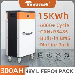 51V 48V 300AH LIFEPO4 PACK PACLE 15KWH PUISSANCE 6000cycle Lithium Iron Phosphate Buitl-in BMS 300A Can RS485 Monitor