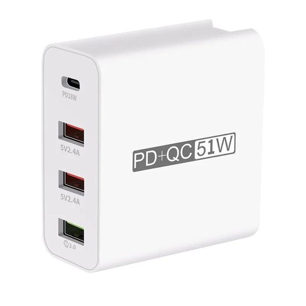 51W Multi Quick Charge 3.0 USB PD USB Tipo C QC3.0 QC Turbo Wall Charger de teléfono rápido para iPhone 11 Pro Max Xiaomi