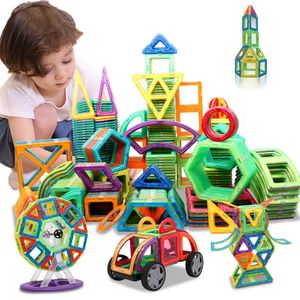 52 106 stks Grote Magnetische Blokken Educatieve Bouw Set Modellen Gebouw Toy Kids Triangle Magneten Designer Game Gift Bag Q0723