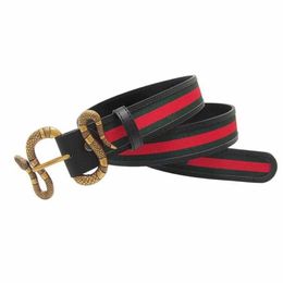 52% Ceinture Designer Nouveau Serpent bouton tête hommes toile décontracté affaires sociales garçon jeunesse jeans ceinture