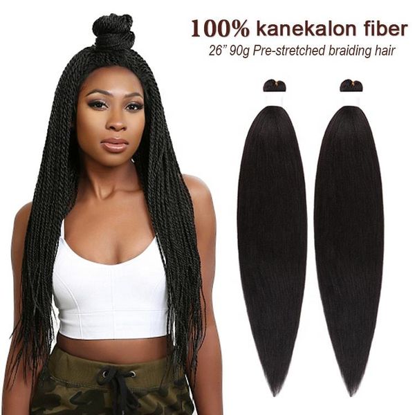 Tresses de cheveux pré-étirées de 52 pouces pré-étirées cheveux de tressage Kanekalon pré-étirés Ultra Ghana
