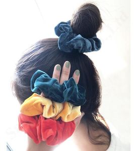 52 -stijl elastische scrunchie paardenstaart luipaard pure kleur pleuche fluwelen flauwe haarband dames dame headress girl ring accesso8910370