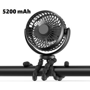 5200mAh Fan de poussette Fan à main Tenue à main rechargeable USB Small Fans pliing ventilateur mini ventilateur silencieux table extérieure 240423