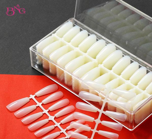 520PcsBox ABS Artificiel Couverture Complète Ongles Conseils NaturelClair Couleur Nude Acrylique Longue Ballerine Type Carré Faux Art Ongles Conseils7935232