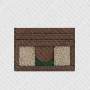 523159 Ophidia Designer Womens Canvas Web Stripe Kaarthouder Kaarthouder Case Mini Portemonnee Sleutel Pouch Portemonnee Draagtas