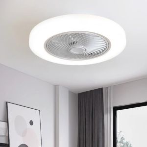 52cm 66w Smart Ceiling Fan Lamp Dimmable LED Fans Lights Remote Control Bedroom Decor Ventilator Lamp Invisible Blades Retractable Silent