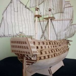 52 cm de Long bricolage bois assemblé victoire Royal Navy navire voilier modèle bateau décoration jouets pour enfants ancien modèle de voilier 240319