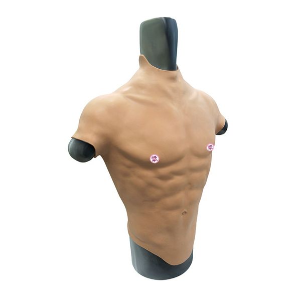 52 CM Lsize taille shapers corps mâle Cotta tissu Mannequin poitrine faux sous-vêtements Cross Dressing poitrine Muscle Silicone E197