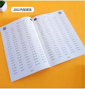 Cuaderno de ejercicios de matemáticas para niños, cuadernos de ejercicios aritméticos escritos a mano, 52 páginas, para aprender sumas y restas.