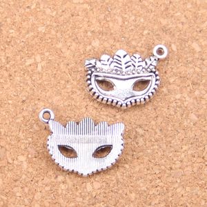 52 stks Antiek Zilver Brons Geplateerd Masker Maskerade Mardi Gras Charms Hanger DIY Ketting Armband Bangle Findings 19 * 20mm