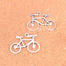 52 stks antieke verzilverde fietsfiets charmes hangers voor Europese armband sieraden maken doe -het -zelf handgemaakt 31*23 mm