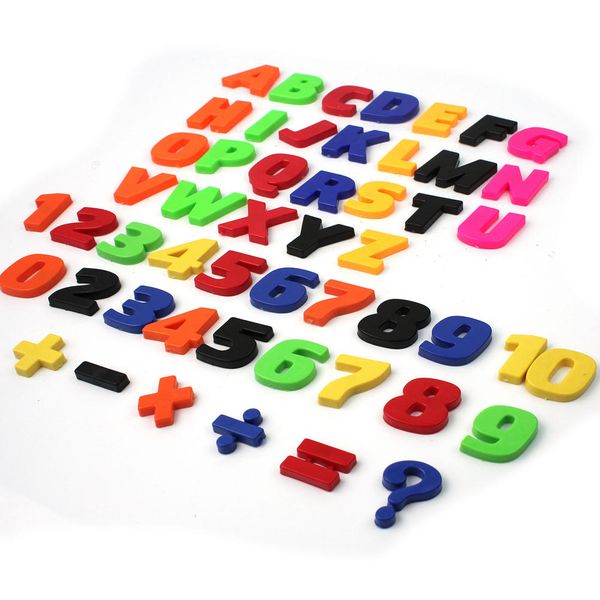 Juego de aprendizaje temprano para nevera con letras magnéticas, 52 Uds., letras, números, refrigerador, juguete, enseñanza colorida, aprendizaje temprano para niños