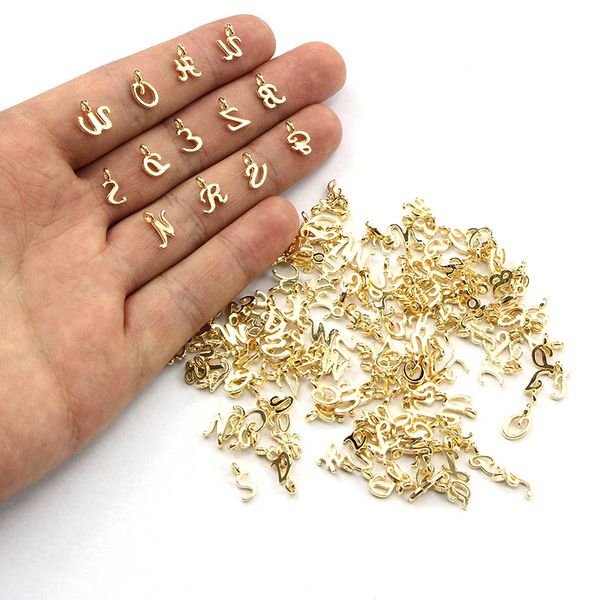 Lettres breloques pendentifs en or pour collier à faire soi-même porte-clés bijoux cadeaux faisant des outils