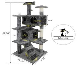 52quot Cat Tree Activity Tower Muebles de gatito con postes de rascado DDERS64313229313152