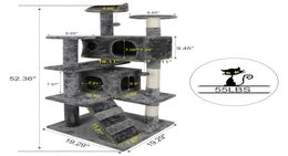 52quot Cat Tree Activity tour meubles pour animaux de compagnie avec poteaux de grattage dders64313225463235