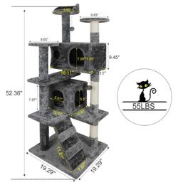 52quot Cat Tree Activity tour meubles pour animaux de compagnie avec poteaux de grattage dders64313226084636