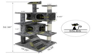 52quot Cat Tree Activity tour meubles pour animaux de compagnie avec poteaux de grattage dders64313228734786