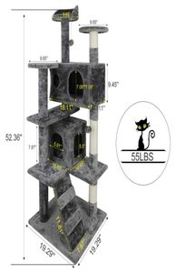 52quot Cat Tree Activity tour meubles pour animaux de compagnie avec poteaux de grattage dders64313221086632