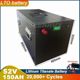 Batterie Lithium Titanate 52V, 150ah, avec chargeur, pour système solaire domestique 4500W 9400W, réseau urbain (marche/arrêt), stockage d'énergie, camping-car
