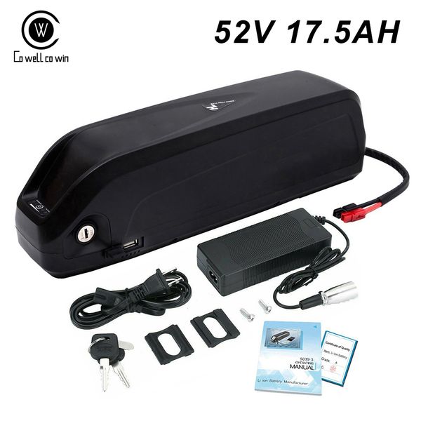 Batterie 52V 17.5AH Ebike avec Sanyo 18650 14S5P Batteries de vélo Lithium-ion pour moteur Bafang BBS02 750 1000