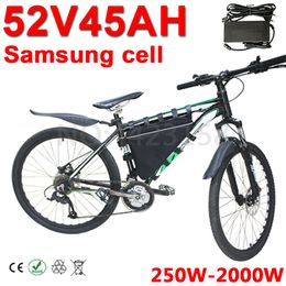 52V 40Ah 18650 oplaadbare lithiumbatterij 14S11P 58.8V 2000W 1000W elektrische fiets scooter ebike batterij + 58.8V 5A oplader.