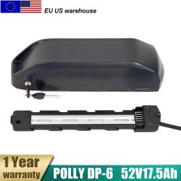 Batería de bicicleta eléctrica Polly DP-6 de 52V, tubo inferior de 17,5 Ah con celda Panasonic 18650 para Motor BBS02 BBS03 BBSHD de 1000W, 750W, 500W y 350W