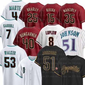 53 Maillots de baseball Adolis Garcia Diamondbacks Randy Johnson Ketel Marte Corbin Carroll Dominic Fletcher Lourdes Gurriel Jr. Madison Bumgarner Josh Rojas