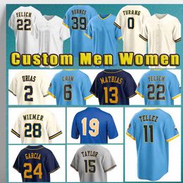 38 Devin Williams Béisbol Luis Urias 22 Christian Yelich Jersey 0 Brice Turang 45 Luke Voit Rowdy Tellez Garrett Mitchell Cerveceros Abraham Toro Javy Guerra Milwaukee