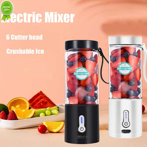 Exprimidor de batidos eléctrico de 530ML, licuadora portátil, procesador de alimentos recargable por USB, máquina mezcladora de frutas, Mini exprimidor, taza licuadora