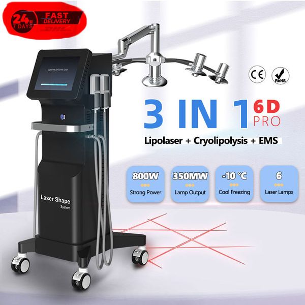 2023 6D Lipolaser Minceur Machine Cryolipolyse Cryothérapie Traitement Gel Cellules Graisses Corps Mince Cellulite Réduction Lipo Machine Laser Froid