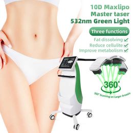 532nm Cuerpo Adelgazante Celulitis Láser Maxlipo Slim System 10d Luz Verde Máquina de Adelgazamiento Eliminación de Grasa Terapia Láser 10d