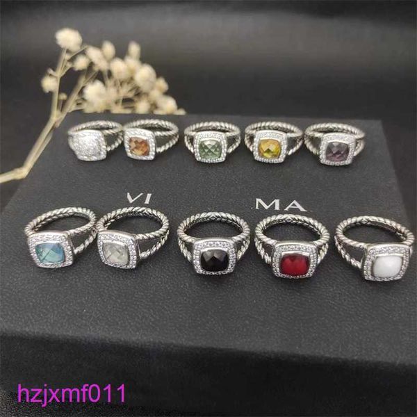 534l Anillos de banda Dy Diseñador Venta caliente Mujeres Lujo Trenzado Dos colores Cruz Perlas Anillo Vintage 925 Plata esterlina Diamante Boda Moda Joya