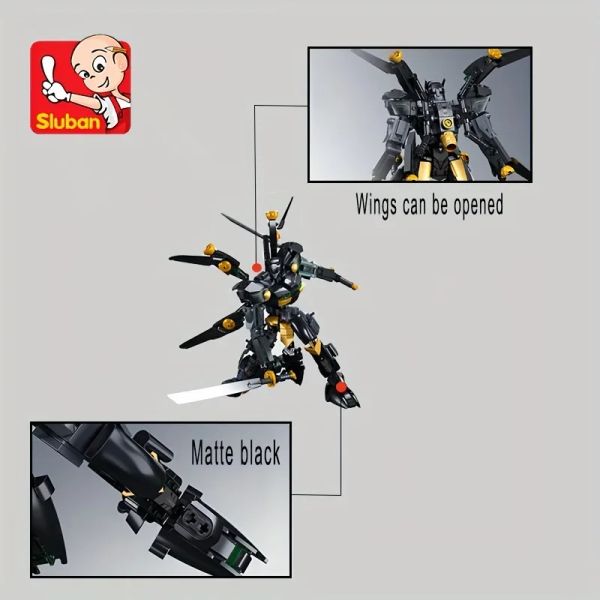 534pcs Black Bat Hero Building Bloums Toys, DIY Robot Toys, décoration de bureau, cadeau de Noël, pas de boîte