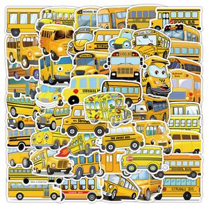 53 stks schoolbus cartoon graffiti Waterdichte PVC Stickers Pack Voor Koelkast Auto Koffer Laptop Notebook Cup Telefoon Bureau Fiets Skateboard case.