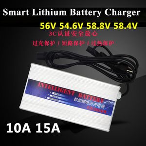 Chargeur 54.6V 58.8V 58.4V 56V 15A pour batterie 13S 14S 16S 20S 48V LTO/li ion/Lifepo4 avec protections