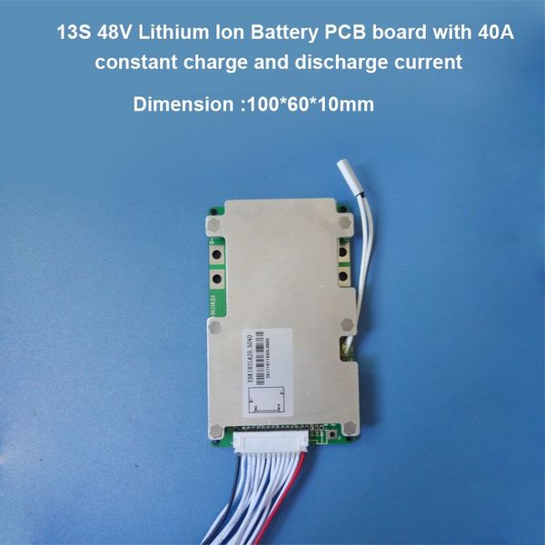 Batterie lithium-ion 54,6 V PCB et BMS de 48 V 18650 avec courant de décharge constant de 40 A pour batterie de vélo électrique 13 S, livraison gratuite